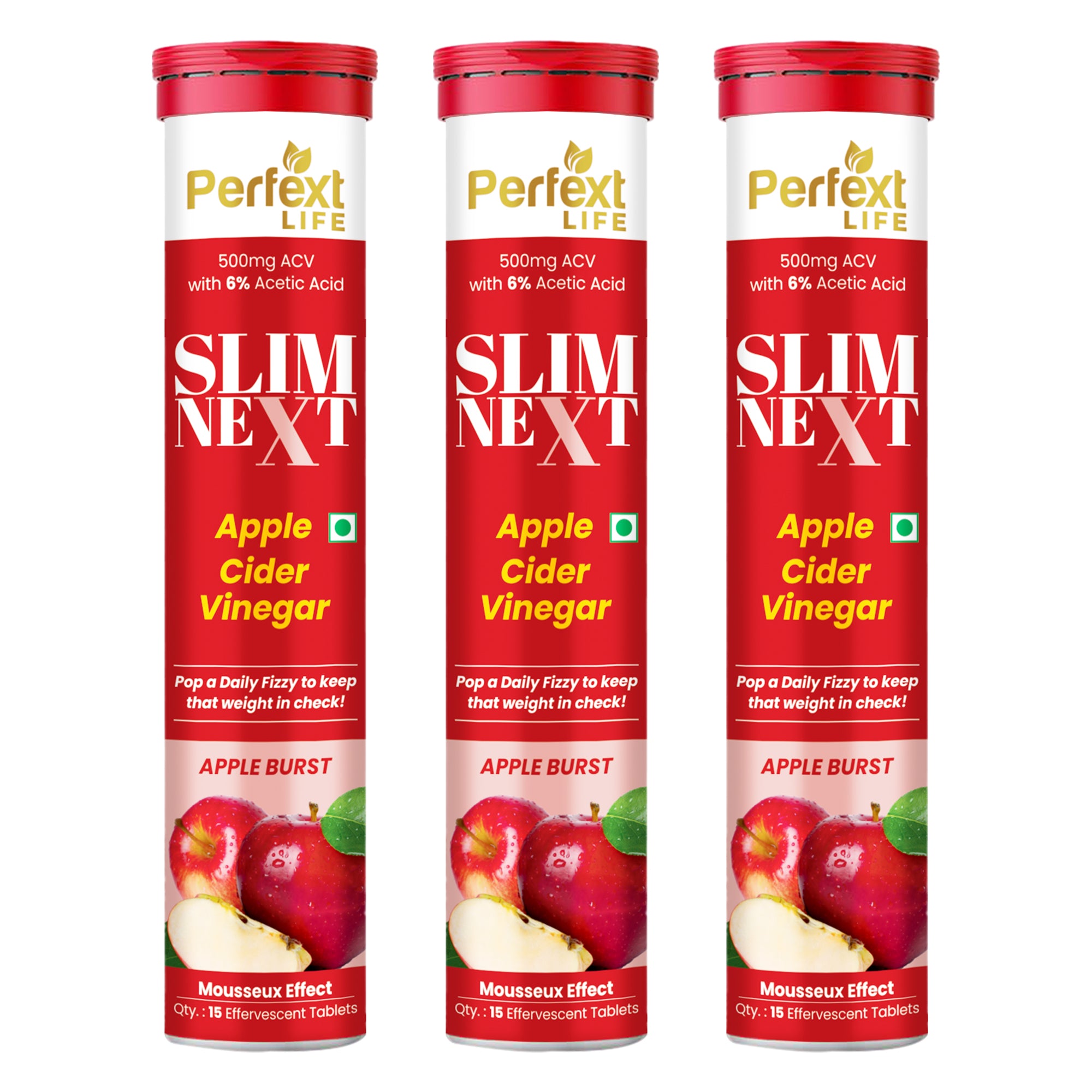 Slimnext Apple Cider Vinegar Effervescent Pack of 3