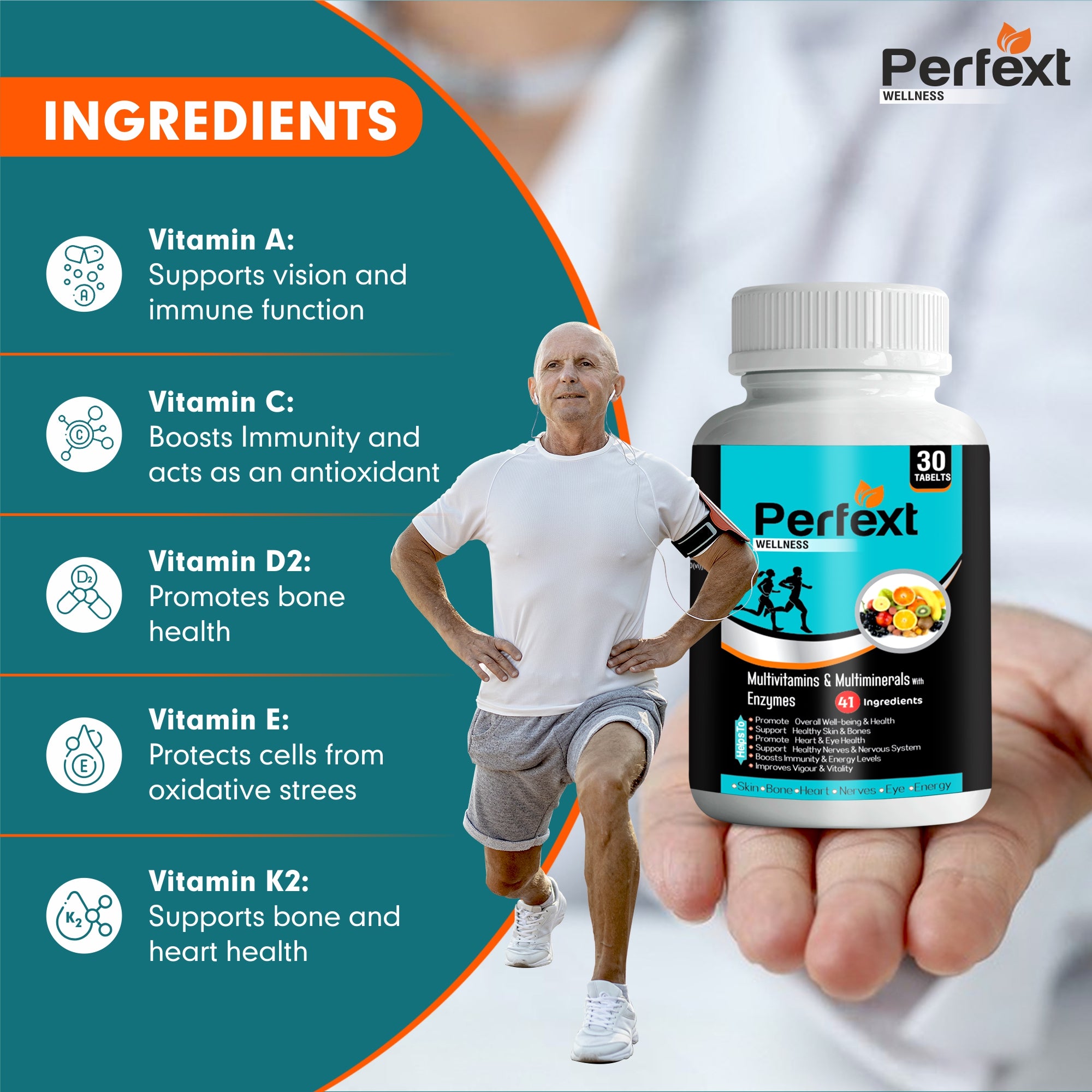 Perfext Life Energy & Wellness Combo: Free Multivitamin With Ayurvedic Cap-sules
