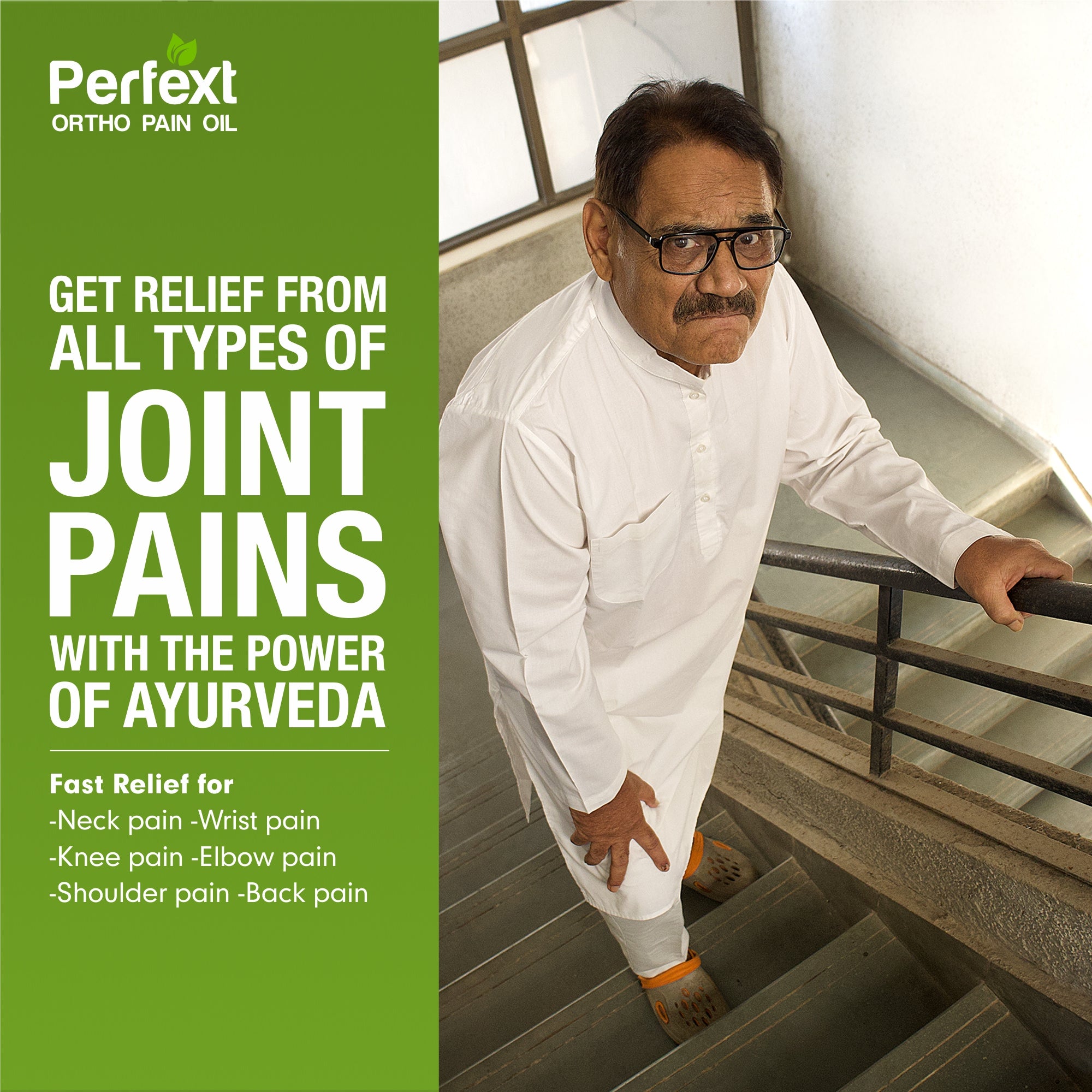 Perfext life Ayurvedic Ortho Pain Relief Oil for Senior Citizens | Cures Muscle, Joint & Knee Pain