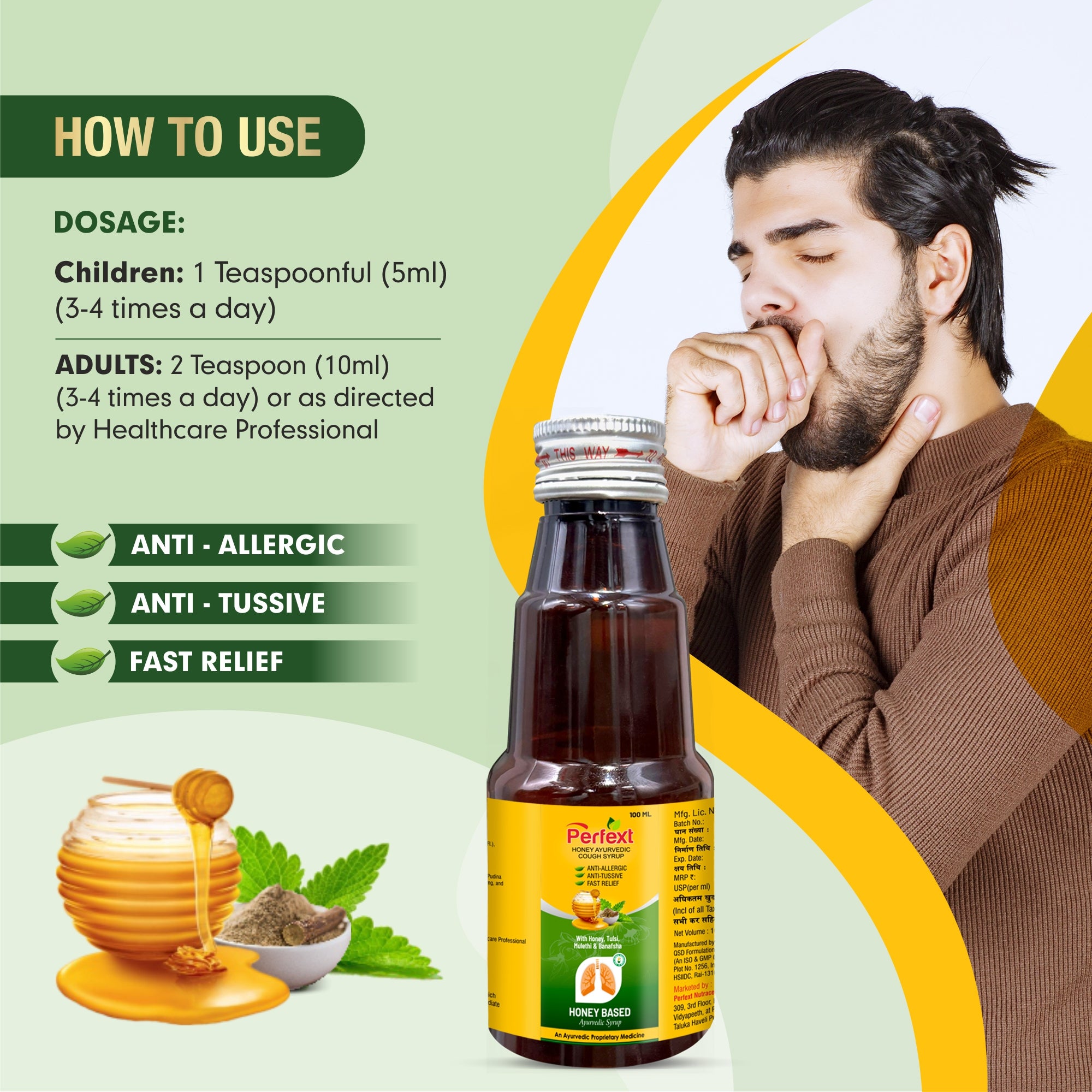 Perfext Life Ayurvedic Cough Syrup with the goodness of natural ingredients