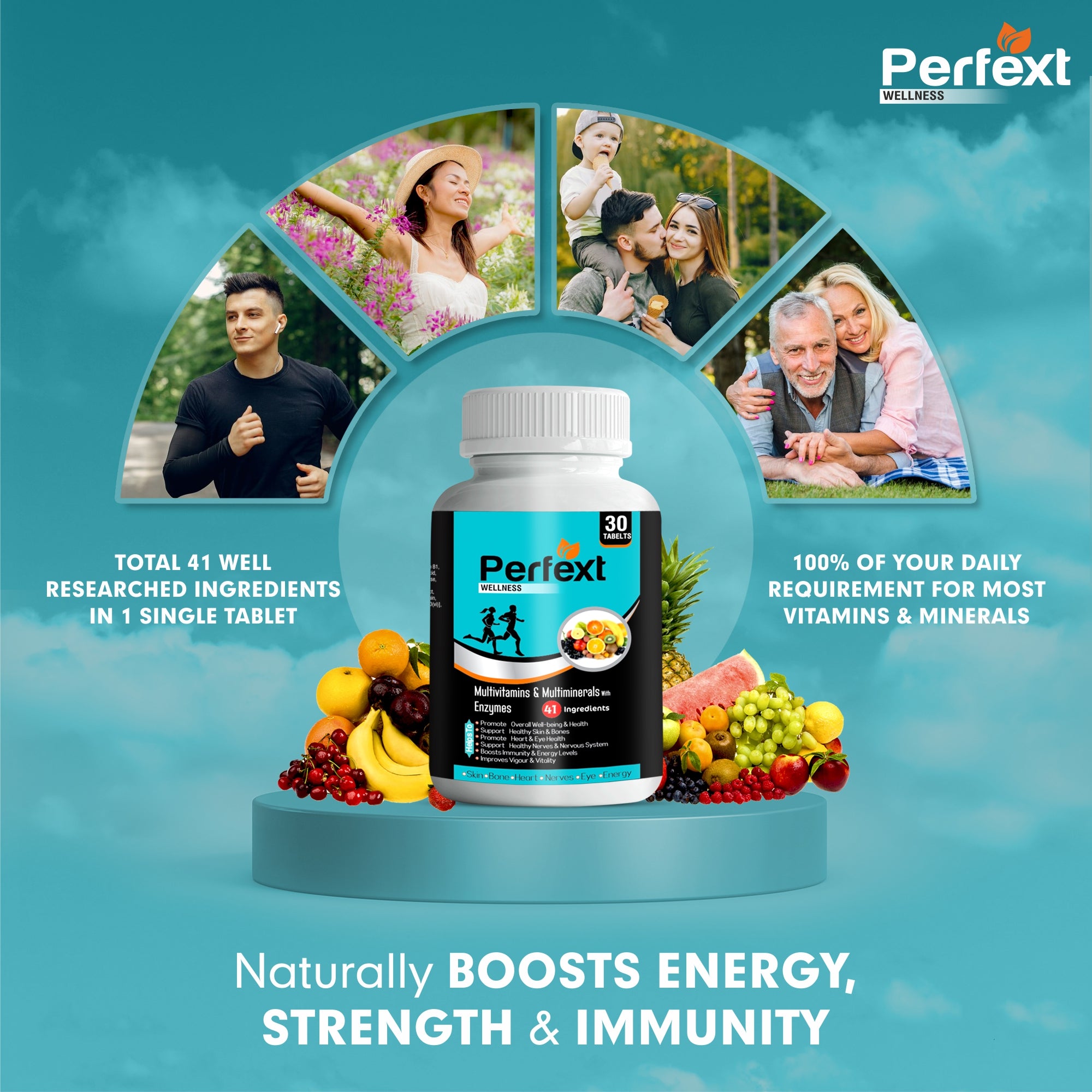 Perfext Life Energy & Wellness Combo: Free Multivitamin With Ayurvedic Cap-sules