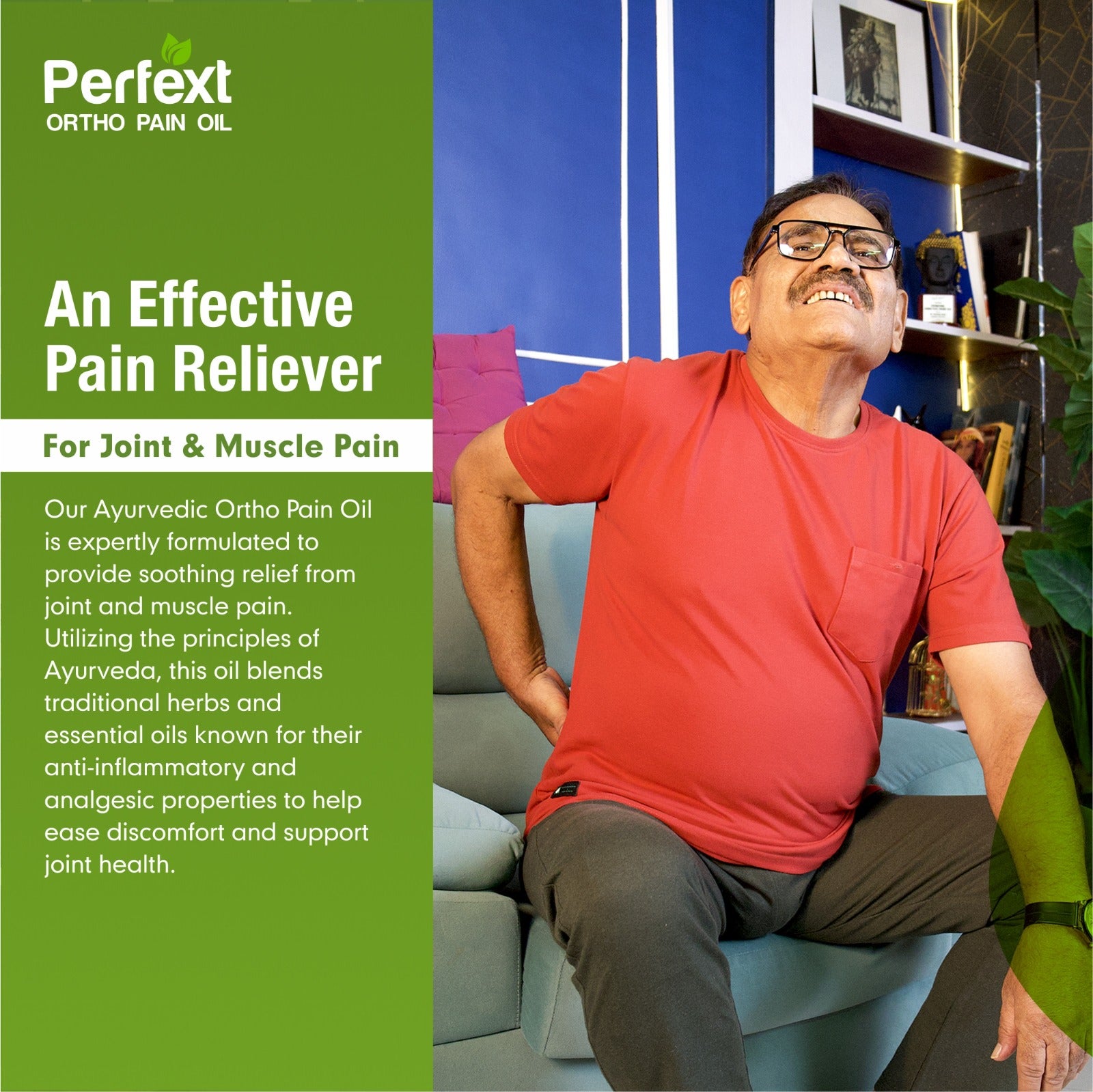 Perfext life Ayurvedic Ortho Pain Relief Oil for Senior Citizens | Cures Muscle, Joint & Knee Pain