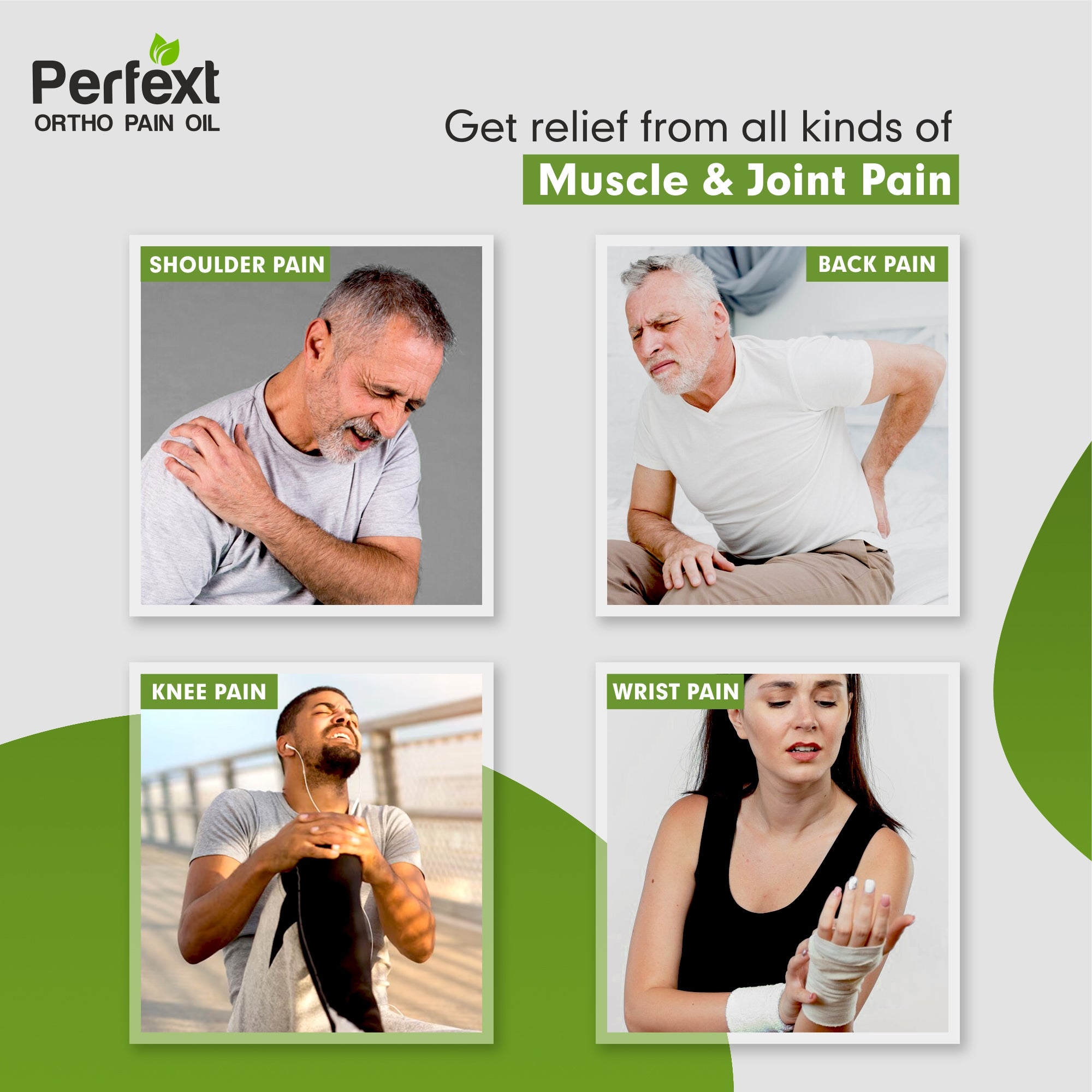 Perfext life Ayurvedic Ortho Pain Relief Oil for Senior Citizens | Cures Muscle, Joint & Knee Pain | (Set of 2)